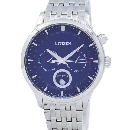 Renoveret Citizen Eco-Drive Moon Phase Blue Textured Dial Japan Made AP1050-56L herreur