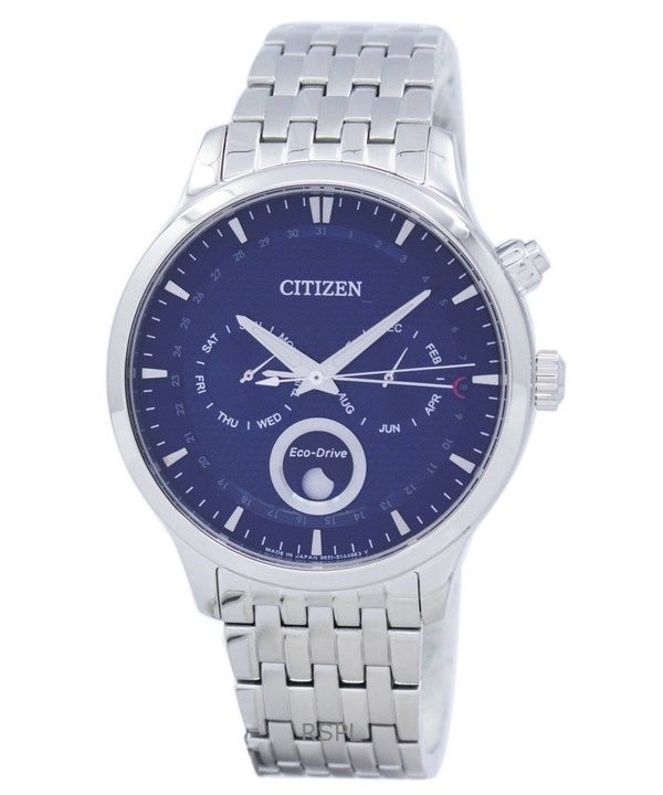 Renoveret Citizen Eco-Drive Moon Phase Blue Textured Dial Japan Made AP1050-56L herreur