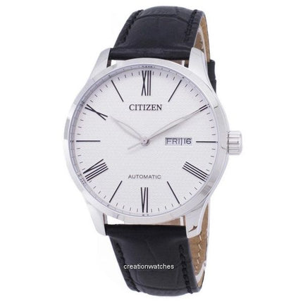 Renoveret Citizen Analog Læderrem White Dial Automatisk NH8350-08A herreur