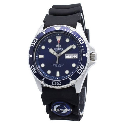 Renoveret Orient Ray II gummirem Blue Dial Automatisk FAA02008D9 200M herreur