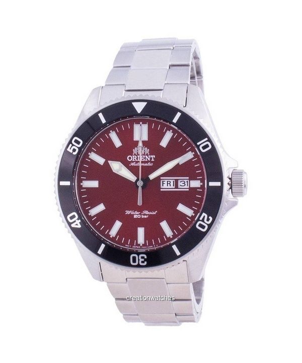 Renoveret Orient Sports Rustfrit Stål Red Dial Automatisk Diver&#39,s RA-AA0915R19B 200M herreur