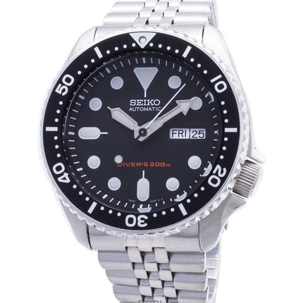 Renoveret Seiko rustfrit stål sort skive automatisk dykker SKX007K2 200M herreur