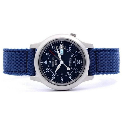 Renoveret Seiko 5 Military Nylon Rem Blue Dial Automatisk 21 Juveler SNK807K2 herreur