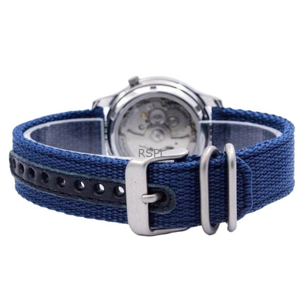 Renoveret Seiko 5 Military Nylon Rem Blue Dial Automatisk 21 Juveler SNK807K2 herreur