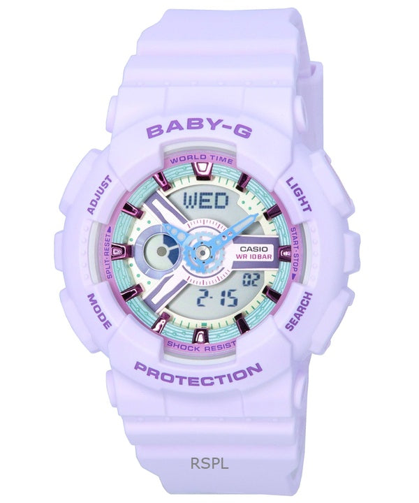 Renoveret Casio Baby-G Analog Digital Pastel møder Metallic Quartz BA-110XPM-6A 100M dameur