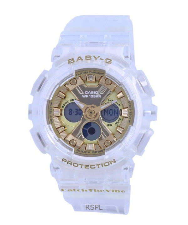 Renoveret Casio Baby-G Specialfarve Analog Digital Resin-rem Guldskive Quartz BA-130CVG-7A 100M dameur