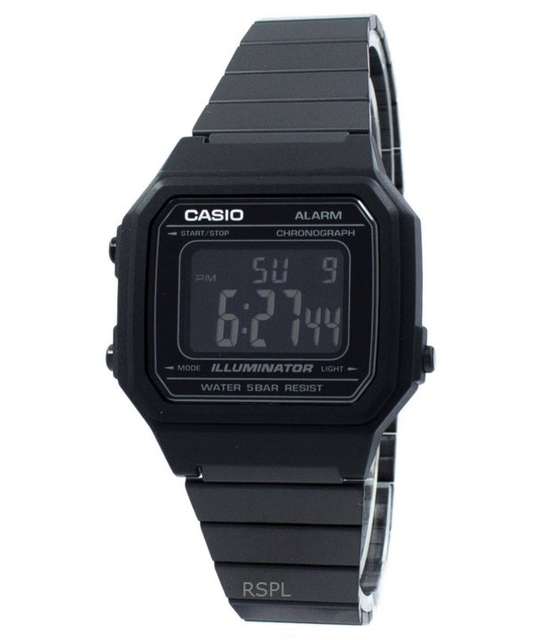 Renoveret Casio Illuminator Chronograph digitalt rustfrit stål Quartz B650WB-1B unisex ur