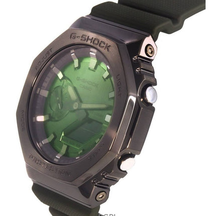 Renoveret Casio G-Shock Analog Digital Green Dial Resin Rem Quartz GM-2100B-3A 200M herreur