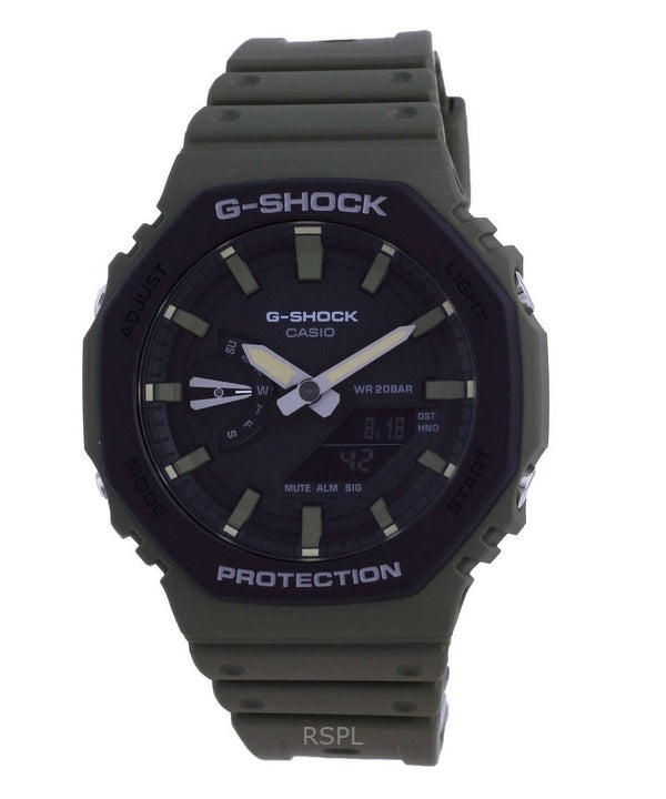 Renoveret Casio G-Shock Analog Digital Resin Rem Black Dial Quartz GA-2110SU-3A 200M herreur