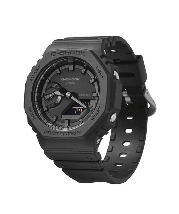 Renoveret Casio G-Shock Analog Digital Resin Rem Black Dial Quartz GA-2100-1A1 200M herreur