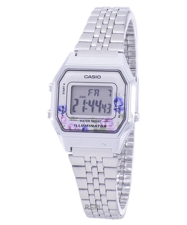 Renoveret Casio Vintage Youth Illuminator digitalt rustfrit stål kvarts LA680WA-4C dameur