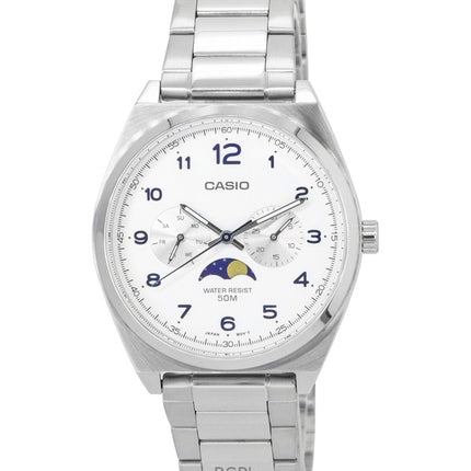 Renoveret Casio Standard Analog rustfrit stål hvid skive Quartz MTP-M300D-7A herreur