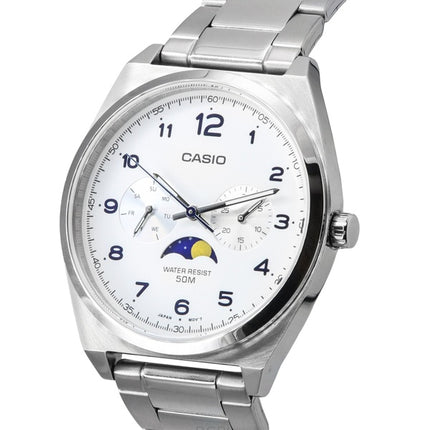 Renoveret Casio Standard Analog rustfrit stål hvid skive Quartz MTP-M300D-7A herreur