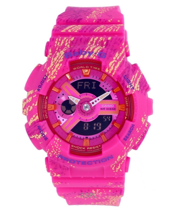 Renoveret Casio Baby-G Analog Digital Resin Rem Multicolor Urskive Quartz BA-110TX-4A 100M dameur