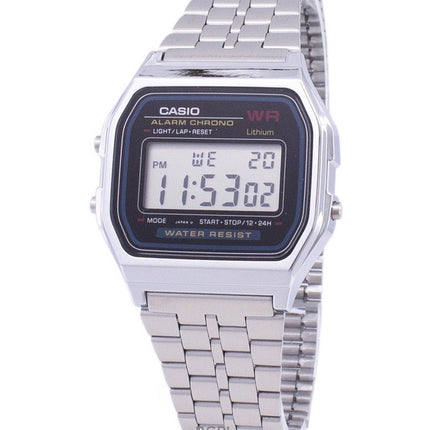 Renoveret Casio Vintage digitalt rustfrit stål kvarts A159WA-N1DF herreur