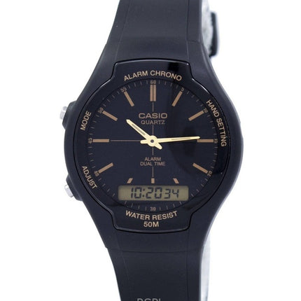 Renoveret Casio Analog Digital Resin Rem Black Dial Quartz AW-90H-9EVDF herreur