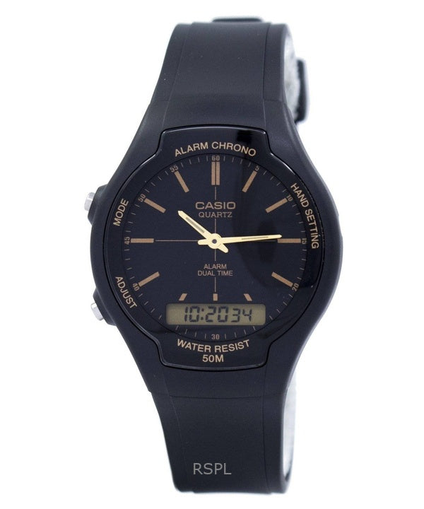 Renoveret Casio Analog Digital Resin Rem Black Dial Quartz AW-90H-9EVDF herreur