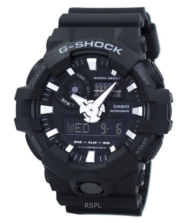 Renoveret Casio G-Shock Analog Digital Resin Rem Black Dial GA-700-1B 200M herreur