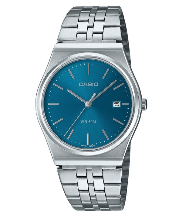 Renoveret Casio Standard Analog rustfrit stål Blue Dial Quartz MTP-B145D-2A2 herreur