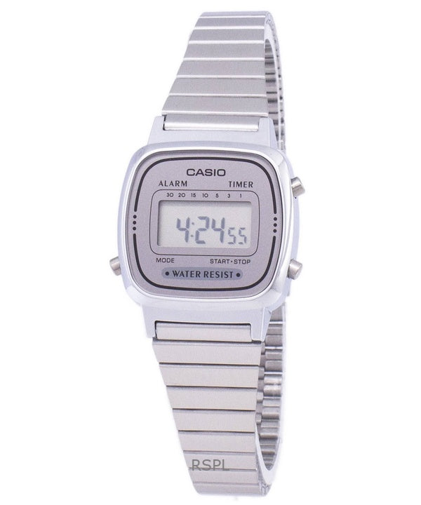 Renoveret Casio Digital Stainless Steel Quartz LA670WA-7DF Dameur