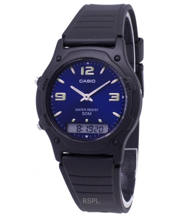 Renoveret Casio Analog Digital Resin Rem Blue Dial Quartz AW-49HE-2AVDF herreur