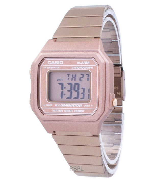 Renoveret Casio Vintage Digital Rose Gold Tone rustfrit stål Quartz B650WC-5A unisex ur