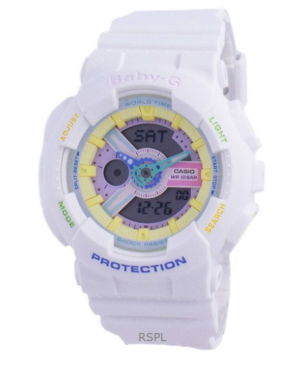 Renoveret Casio Baby-G Analog Digital Resin Rem Multicolor Urskive Quartz BA-110TM-7A 100M Dameur