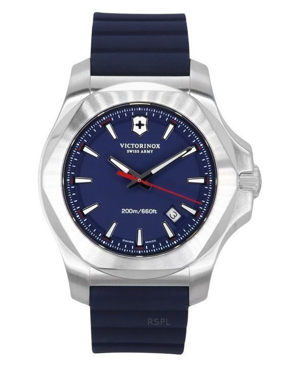 Victorinox Swiss Army INOX gummirem Blue Dial Quartz Diver&#39,s 241688-1 200M herreur