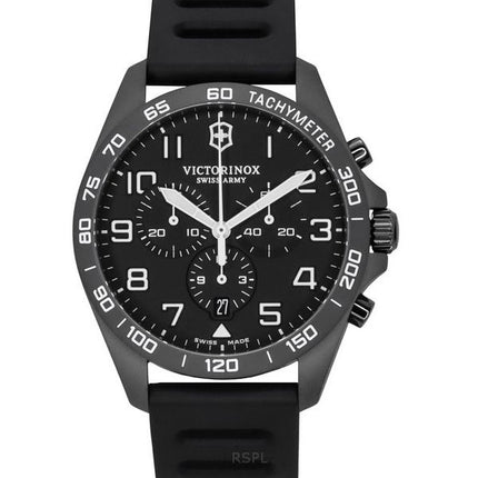 Victorinox Swiss Army Fieldforce Sport Chronograph Gummirem Black Dial Quartz 241926-1 100M herreur