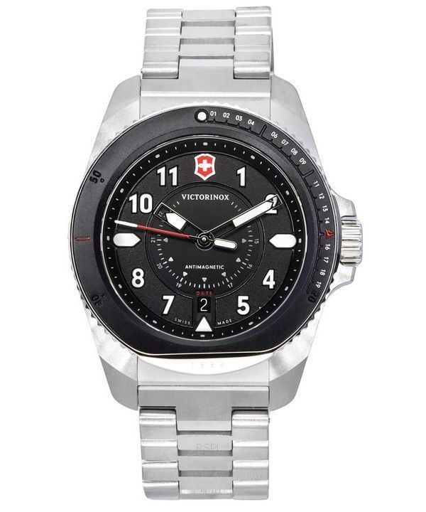 Victorinox Swiss Army Journey 1884 Antimagnetic Black Dial Quartz Diver's 242009 200M herreur