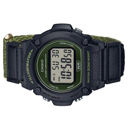 Casio Standard Grøn digital stofrem Quartz W-219HB-3AV herreur