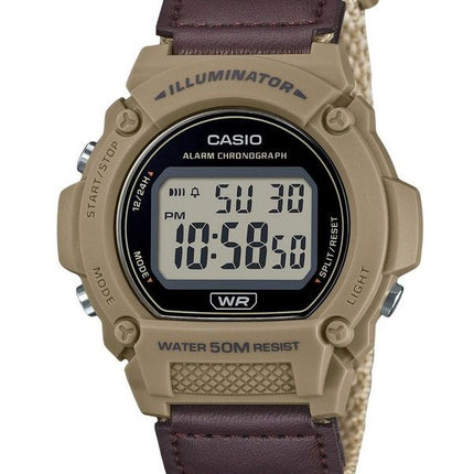 Casio Standard Brun digital stofrem Quartz W-219HB-5AV herreur