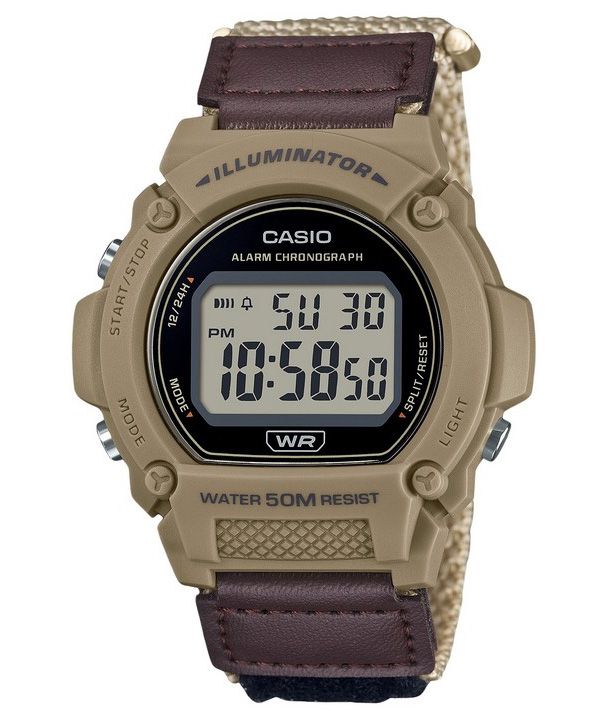 Casio Standard Brun digital stofrem Quartz W-219HB-5AV herreur