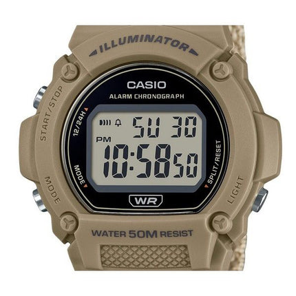 Casio Standard Brun digital stofrem Quartz W-219HB-5AV herreur