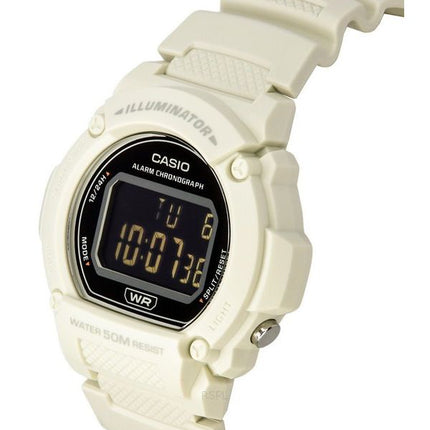 Casio Standard Illuminator Digital White Resin Strap Quartz W-219HC-8B Herreur