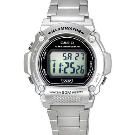 Casio Standard Digital rustfrit stål Armbånd Quartz W-219HD-1A Herreur