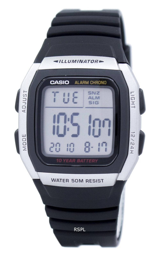 Casio ungdom Digital Alarm Chrono Illuminator W-96H-1AVDF W-96H-1AV Herreur