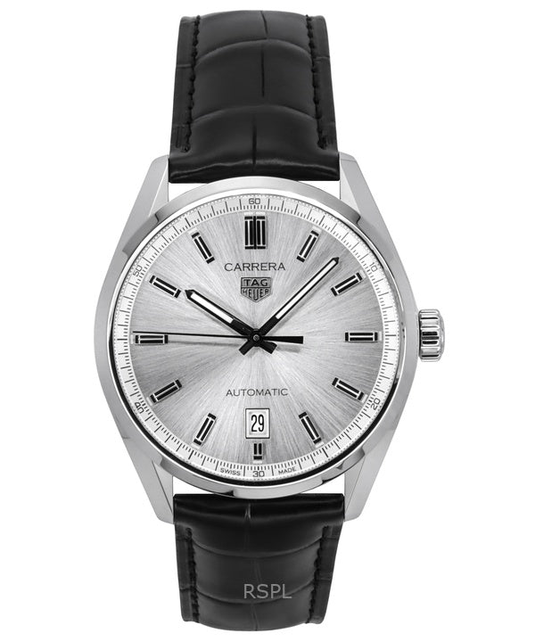 Tag Heuer Carrera Date Læderrem Grå Urskive Automatisk WBN2111.FC6505 100M herreur