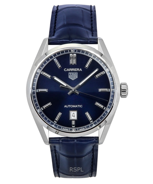 Tag Heuer Carrera Date Læderrem Blå Urskive Automatisk WBN2112.FC6504 100M herreur