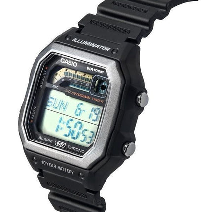 Casio Standard digital sort harpiksrem Quartz WS-1600H-1A 100M herreur