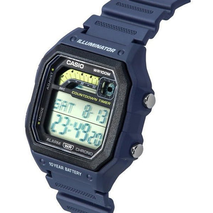 Casio Standard Digital Blue Resin Rem Quartz WS-1600H-2A 100M herreur