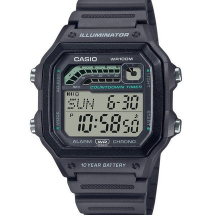 Casio Standard Digital Resin Rem Grå Kvarts WS-1600H-8AV 100M herreur