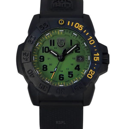 Luminox Navy SEAL Foundation gummirem Green Dial Quartz Diver&#39,s XS.3517.NSF.SET 200M herreur med ekstra rem