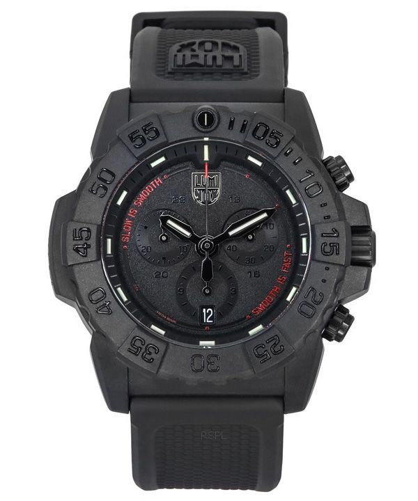 Luminox Navy SEAL Chronograph gummirem Black Dial Swiss Quartz Diver&#39,s XS.3581.SIS 200M herreur