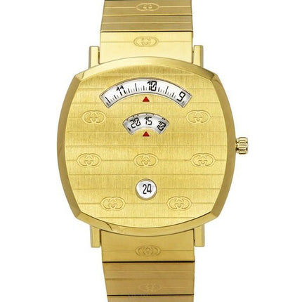 Gucci Grip Gold Tone rustfrit stål Guldskive Quartz YA157409 unisex ur