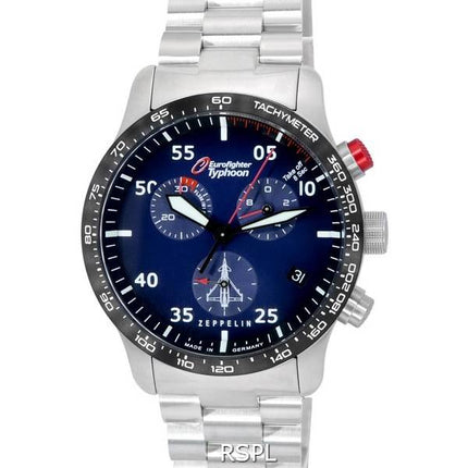 Zeppelin Eurofighter Chronograph Blue Dial Quartz 7298M-3_SET 7298M3_SET 100M herreur med båndsæt