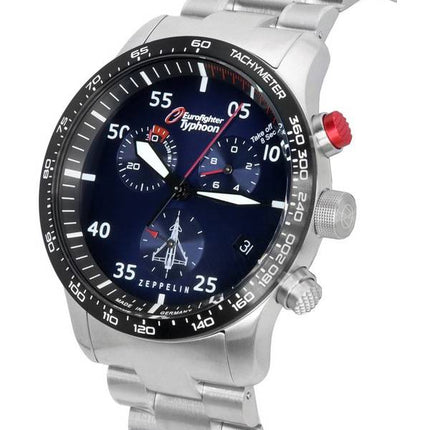 Zeppelin Eurofighter Chronograph Blue Dial Quartz 7298M-3_SET 7298M3_SET 100M herreur med båndsæt