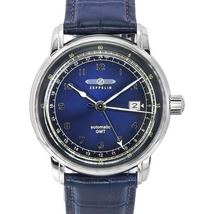 Zeppelin LZ126 Los Angeles GMT læderrem Blue Dial Automatisk 76683 herreur