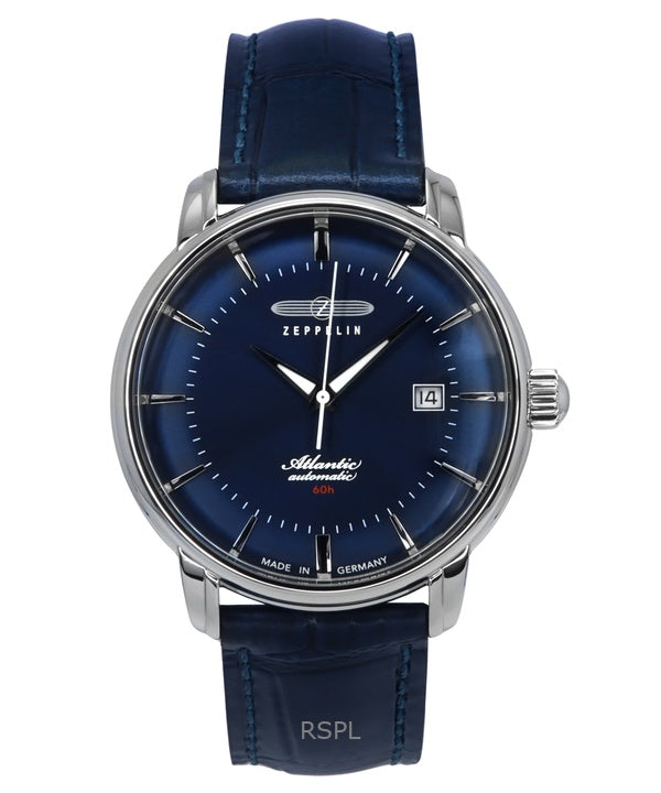 Zeppelin Atlantic læderrem Blue Dial Automatisk 84603 herreur