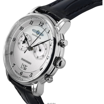 Zeppelin Friedrichshafen Læderrem Silver Dial Quartz 85844 Herreur